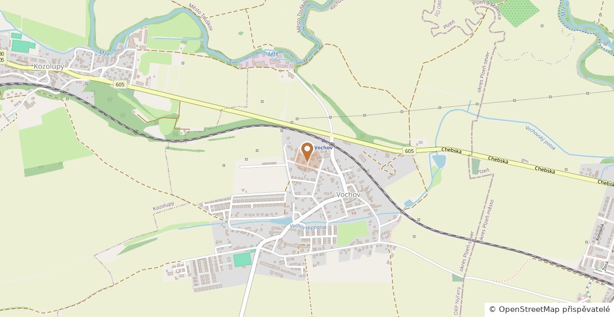 Mapa s vyznačeným místem: Vochov čp. 142, 330 23